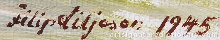 Authentic signature by Filip LILJESON on Painting/Watercolour artwork