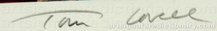 Authentic signature by Tom LOVELL on Painting/Watercolour artwork