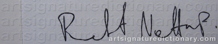 Authentic signature by Robert NETTARP on  artwork