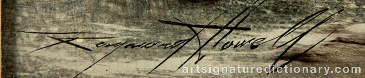 Authentic signature by Raymond HOWELL on Painting/Watercolour artwork