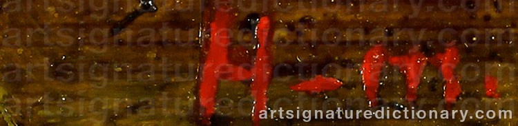 Authentic signature by Harald HULTSTRÖM on  artwork