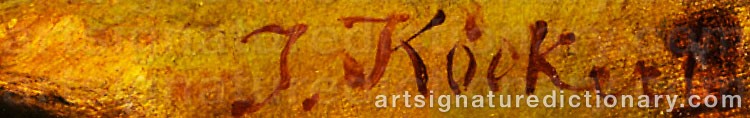 Authentic signature by Julius KÖCKERT on  artwork