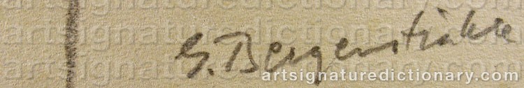 Authentic signature by Erik BERGENSTRÅHLE on  artwork