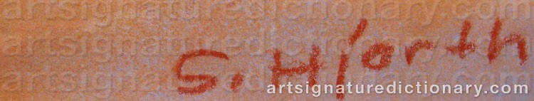 Authentic signature by Svante HJORTH on  artwork