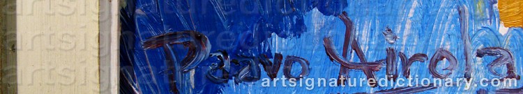 Authentic signature by Paavo AIROLA on artwork