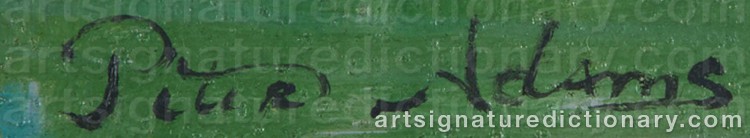 Authentic signature by Peter ADAMS on Painting/Watercolour artwork