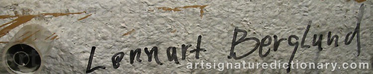 Authentic signature by Lennart BERGLUND on  artwork