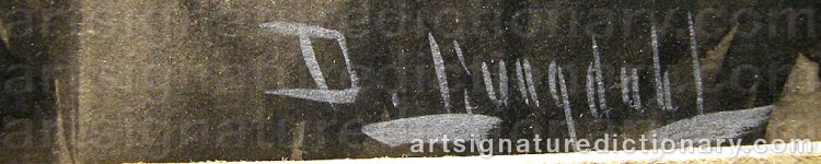 Authentic signature by David LJUNGDAHL on artwork