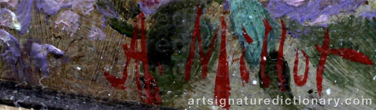 Authentic signature by Adolphe Philippe MILLOT on  artwork