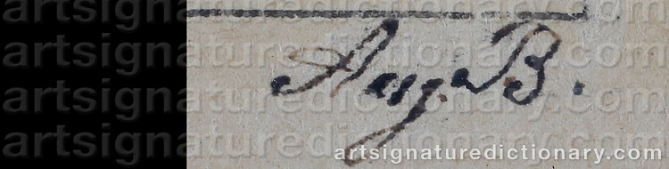 Authentic signature by August Von BAYER on  artwork