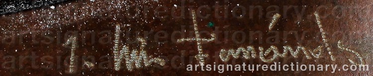 Authentic signature by José Luis FERNANDEZ on Sculpture artwork