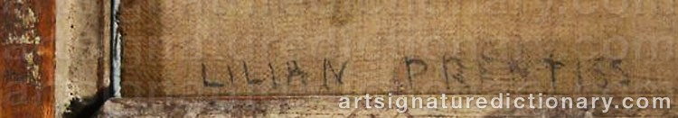 Authentic signature by Lillian PRENTISS on  artwork