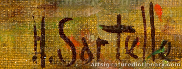 Authentic signature by Herbert SARTELLE on Painting/Watercolour artwork