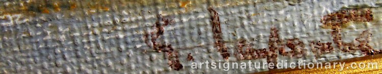 Authentic signature by Georges LAPORTE on  artwork