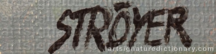 Authentic signature by Poul STRÖYER on Painting/Watercolour artwork