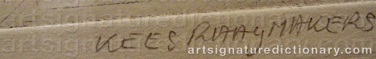 Authentic signature by Kees RAAYMAKERS on  artwork