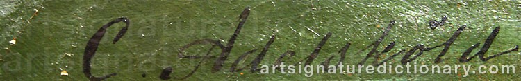 Authentic signature by Carl ADELSKÖLD on  artwork