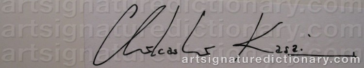 Authentic signature by Chikashi KASAI on  artwork