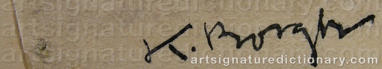 Authentic signature by Knut BORGH on  artwork