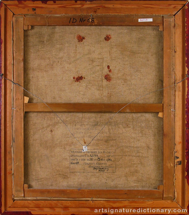 Close-up details showing Anders ZORN signature forgery characteristics