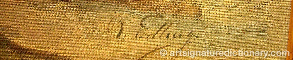 Authentic signature by B EDLING on  artwork