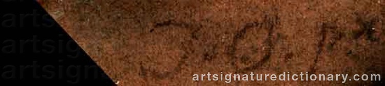 Authentic signature by John OPIE on  artwork