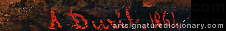 Authentic signature by Auguste DURST on  artwork