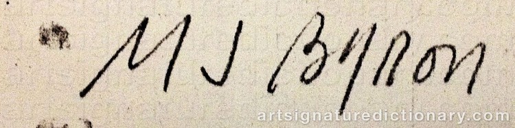 Authentic signature by Michael BYRON on  artwork