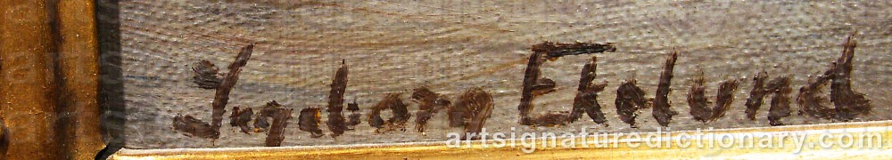 Authentic signature by Ingeborg EKELUND on  artwork