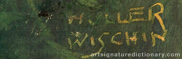 Authentic signature by Anton MÜLLER-WISCHIN on artwork