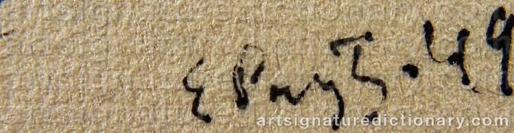 Authentic signature by Erik PRYTZ on artwork