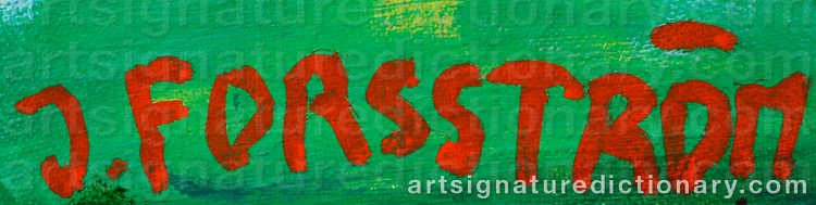 Authentic signature by Jonny FORSSTRÖM on Painting/Watercolour artwork
