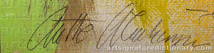 Authentic signature by Anette ABRAHAMSSON on  artwork