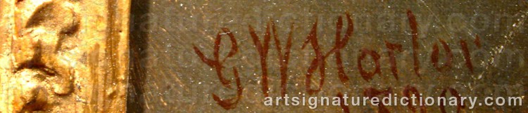 Authentic signature by George William HORLOR on artwork