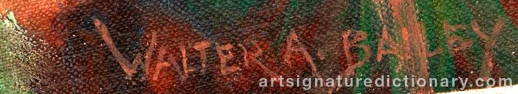 Authentic signature by Walter Alexander BAILEY on Painting/Watercolour artwork