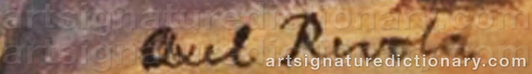 Authentic signature by Axel REVOLD on artwork