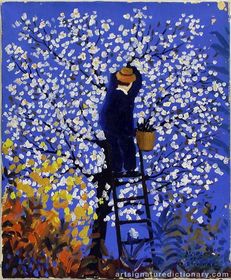 Close-up details showing Lennart JIRLOW signature forgery characteristics