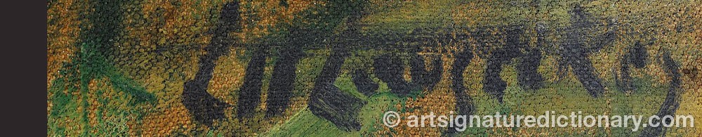 Authentic signature by Ivan Stepanovich LUKOMSKY on  artwork