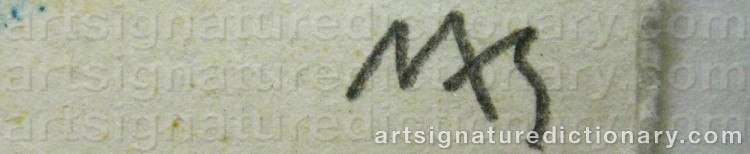 Authentic signature by Mats PEHRSON on Drawing/Graphic/Print artwork
