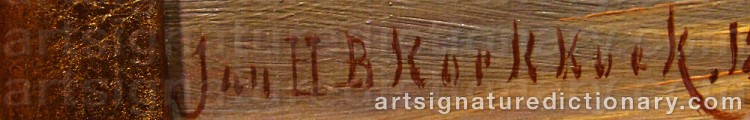 Authentic signature by Johannes Hermanus Barend KOEKKOEK on  artwork