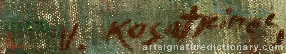 Authentic signature by Vladimiras KASATKINAS on  artwork