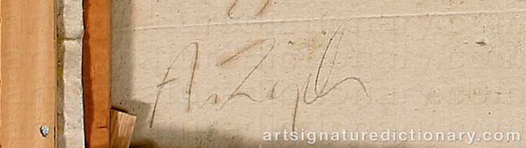 Authentic signature by Anthony ZYCH on Painting/Watercolour artwork