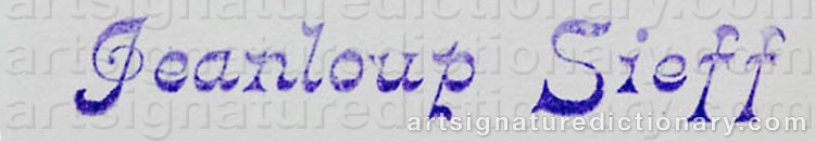 Authentic signature by Jean-Loup SIEFF on artwork