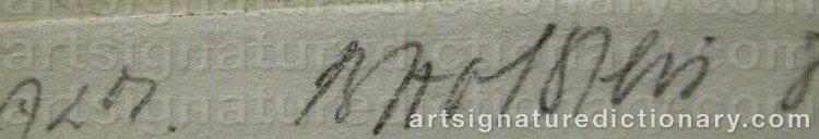 Authentic signature by Bent HOLSTEIN on artwork