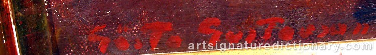 Authentic signature by Gösta GUSTAVSON on  artwork