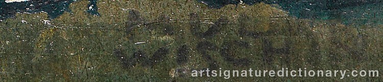 Authentic signature by Anton MÜLLER-WISCHIN on artwork