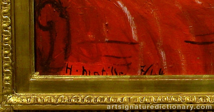 Close-up details showing Henri MATISSE signature forgery characteristics