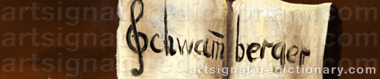 Authentic signature by Hildegard SCHWAMMBERGER on  artwork