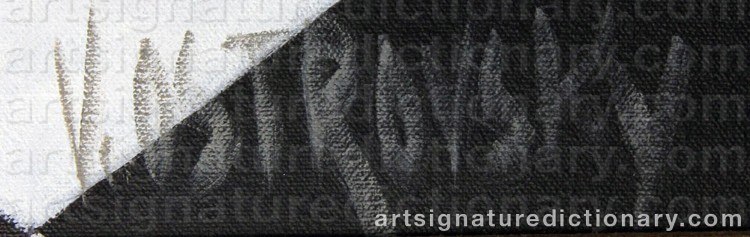 Authentic signature by Victor OSTROVSKY on Painting/Watercolour artwork