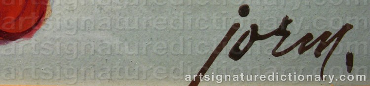 Authentic signature by Arvid JORM on artwork
